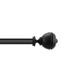 Deco Window - 36-66 Curtain Rod Stacked Round Black