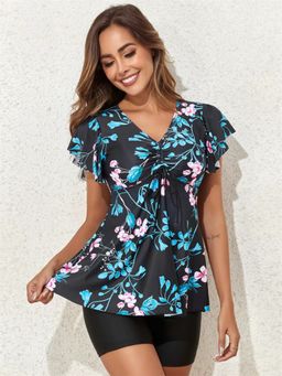 Addery - Green Floral Top and Shorts (Set of 2)