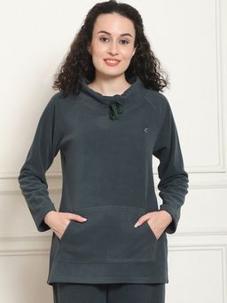 Kanvin - Green Solid Loungewear Sweatshirt