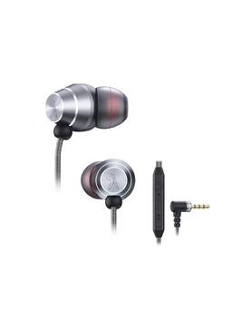 FINGERS - Supreme Wired Earphones (Deep Bass Sound |Built-in Mic | Golden L-pin Connector - Rich Grey)