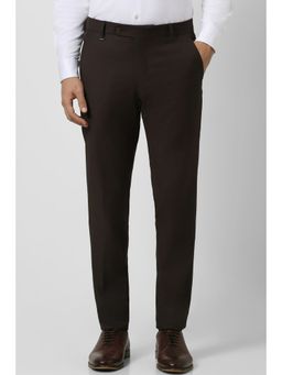 Van Heusen - Men Brown Check Ultra Slim Fit Trousers