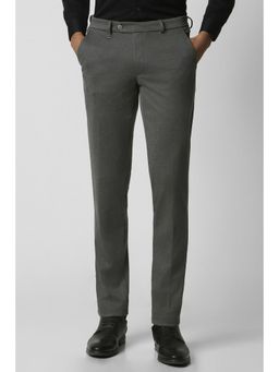 Van Heusen - Men Grey Textured Ultra Slim Fit Trousers