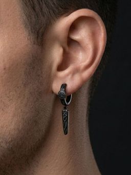 AQUASTREET - Mens Black Valknut Celtic Knots Drop Dangle Earring