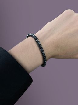 Peora - Black Stainless Steel Chain Bracelet for Men