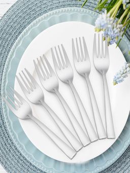 At Home by Nilkamal - Arias Fiesta Dinner Fork Set of 6 (Silver)