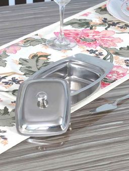 At Home by Nilkamal - Butter Dish With Butter Knife (Silver)