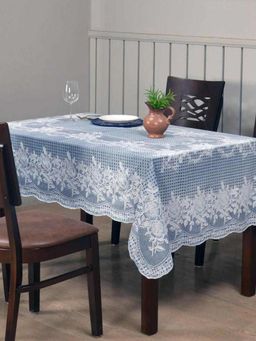 At Home by Nilkamal - Mist 54 Inch X 78 Inch Vinyl 6 Seater Table Cover (Grey)