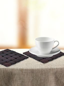At Home by Nilkamal - Check Scale Trivet Set of 2 Brown