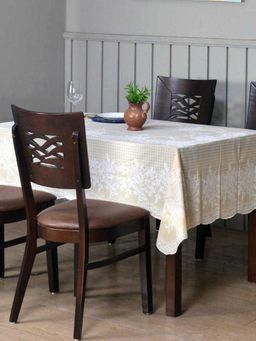 At Home by Nilkamal - Mist Vinyl 6 Seater Table Cover (Beige)