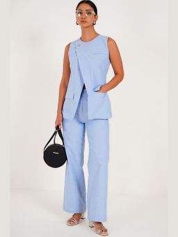 Western Era - Asymmetric Blue Chambray Co-Ord Set