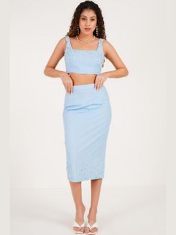 Western Era - Pearl Soiree Crop Top with Skirt