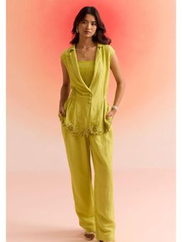 Western Era - Bottom Embroidered Sleeveless Co-Ord Set