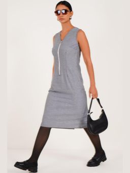 Western Era - Chic Zip-Front Shift Dress