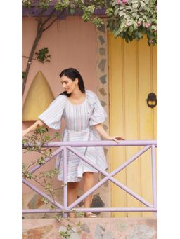 Western Era - Multi-Color Yarn Dyed Short Dress with Diamond Cut Back