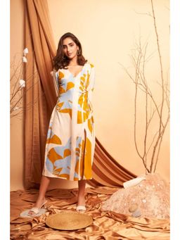 Western Era - Multi-Color Bold Print Long Dress with Side Keyhole