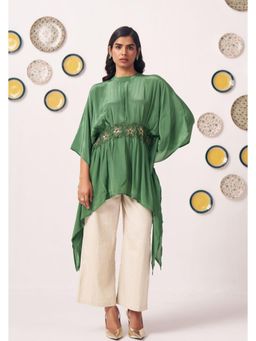 Western Era - Emerald Floral Waist Kaftan with Pant