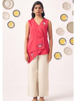Western Era - Chintz Embellished Embroidery Asymmetric Top with Pant