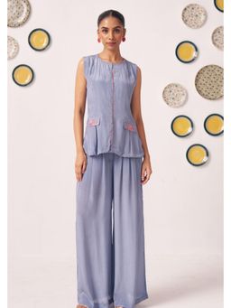 Western Era - Slate Blue Sleeveless Co-Ord Set