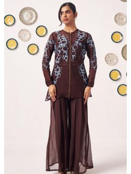 Western Era - Chocolate Brown Embroidered Co-Ord Set