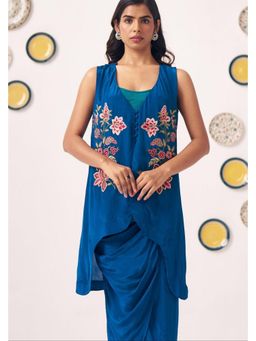 Western Era - Teal Embroidered Top with Spaghetti