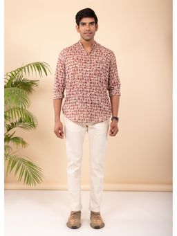 RATAN JAIPUR - Brown Regular Cotton Full Sleeves Shirt