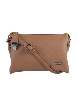 Metro - Beige Solid Sling Bag
