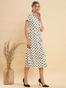 KASSUALLY - Black White A-Line Midi Shirt Dress