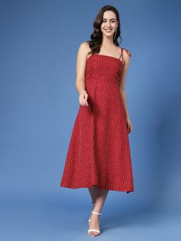 KASSUALLY - Midi Dress with Shoulder Tie Ups