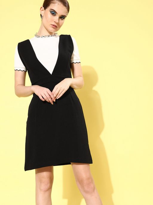 For Ladies Pinafore Office Wear Buy KASSUALLY Women Black Bodycon