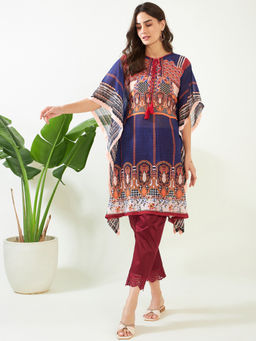 The Kaftan Company - Blue Jewel Radiance Georgette Kaftan