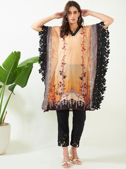 The Kaftan Company - Yellow Vintage Garden Whisper Georgette Kurta