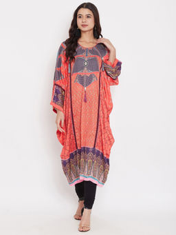 The Kaftan Company - Red Geo-Ethnic Petals Kaftan