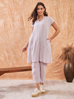 The Kaftan Company - Lilac Breeze Cotton Co-Ord (Set of 2)