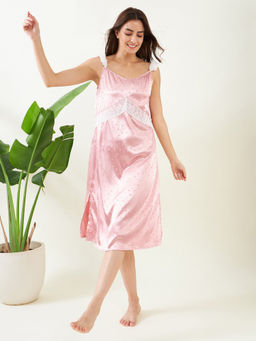 The Kaftan Company - Blush Pink Laced Up Negligee