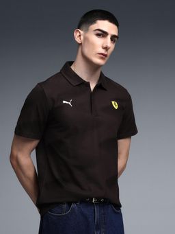Puma - Scuderia Ferrari Men's All-Over-Printed Polo T-shirt - Brown
