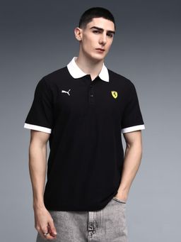 Puma - Scuderia Ferrari Men's Logo Print Polo T-shirt - Black