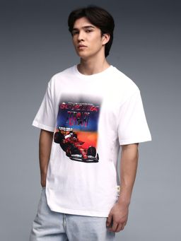 Puma - Scuderia Ferrari Tribed Men's Car Graphic Relaxed T-shirt - White