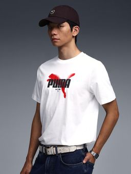 Puma - HOUSE OF GRAPHICS Men's Logo Print T-shirt - White