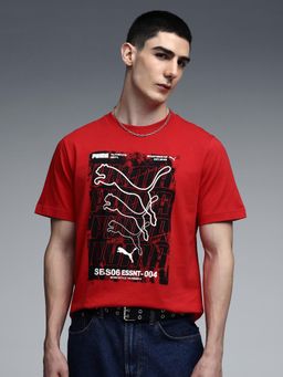 Puma - HOUSE OF GRAPHICS Men's Box Print T-shirt - Red
