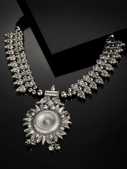PANASH - Silver-Toned Oxidized Handcrafted Tribal Necklace