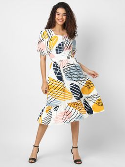 PINACOLADA - Women Geometric Printed Relaxed Fit Casual Dresses
