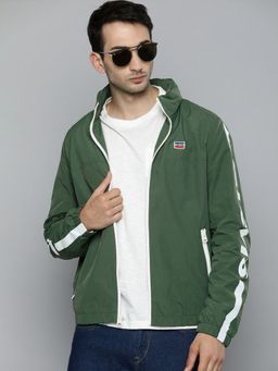 Levi's - Men Green Hooded Bomber Jacket