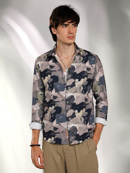 Campus Sutra - Mens Multi-Color Splotch Printed Shirt