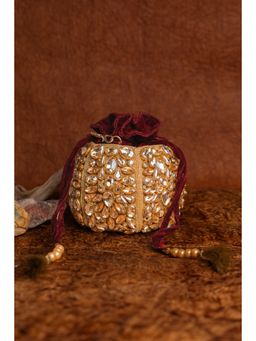 Nayaab by Sonia - Diamond Bucket Sangria Maroon Potli