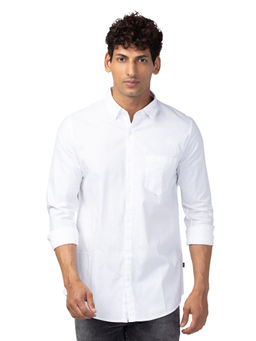 Spykar - White Full Sleeves Shirt for Men