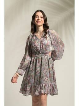 Ridhi Kapoor Label - Green Daisy Floral Printed Flared Dress