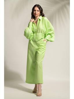 Ridhi Kapoor Label - Green Emma Voluminous Corset Co-Or Set