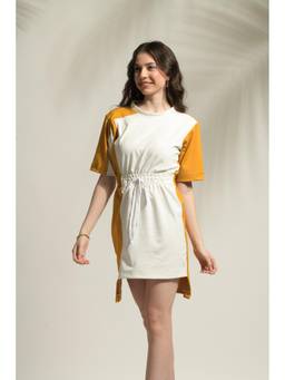 Ridhi Kapoor Label - White Ella Colour Block T-Shirt Dress