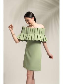 Ridhi Kapoor Label - Green June Pleated A-Line Dress