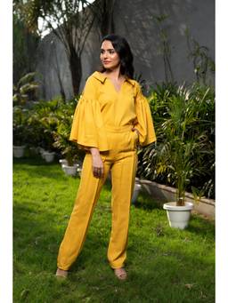 Ridhi Kapoor Label - Yellow Millie Straight Fit Tailored Co-Ord Set